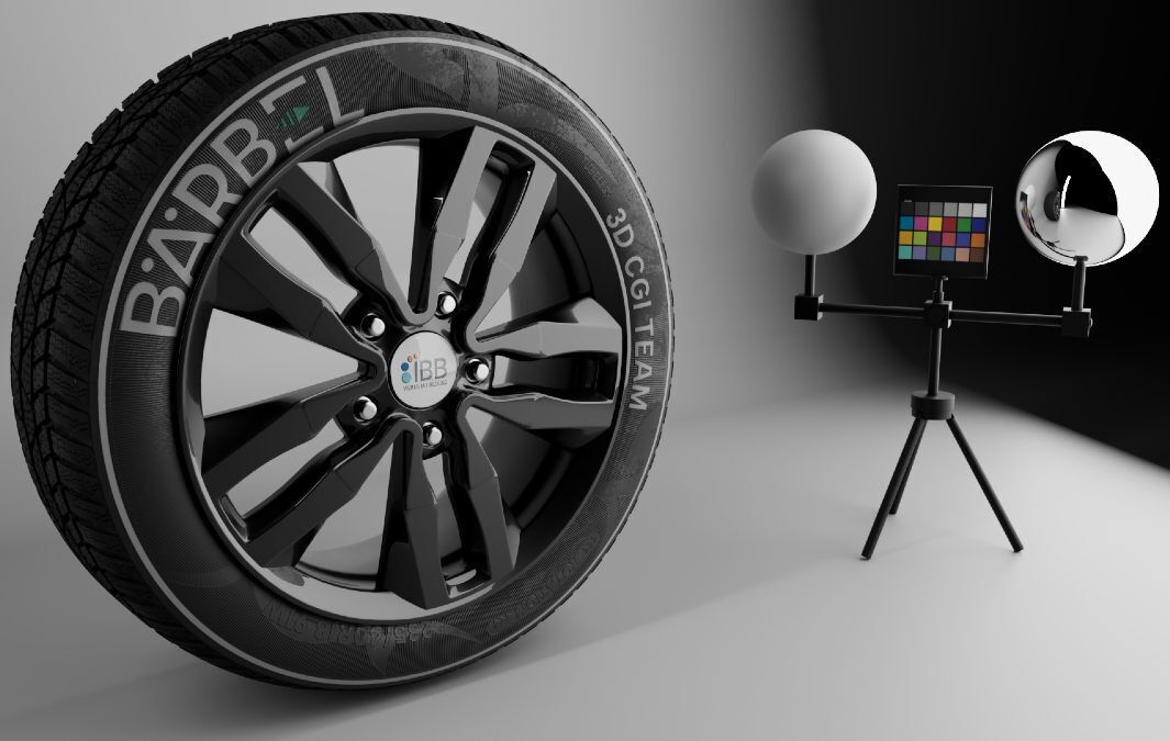 ein Rad mit einem Licht darauf