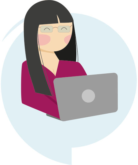 eine Frau mit einem Laptop